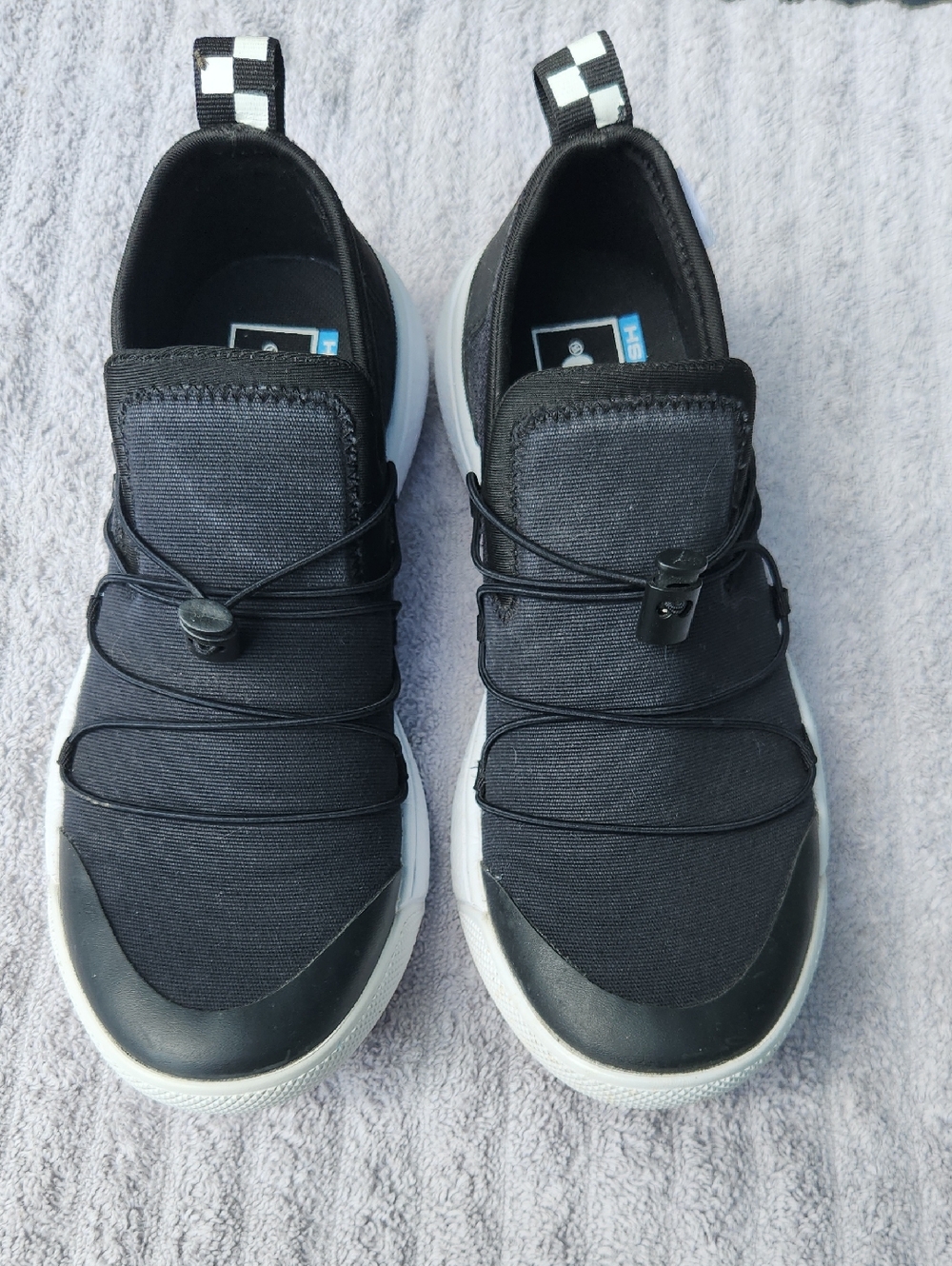 NWOT Vans Black Slip-On Athletic Sneakers with White Soles